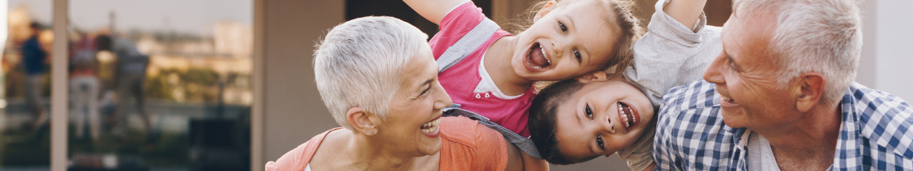 Grandparents with their grandkids